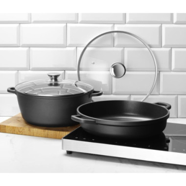 Cocotte avec revetement antiadhesif - 7 L - Noir - 367x290xH122 mm (HENDI)  au meilleur prix sur Restock CHR