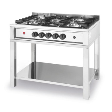 Cuisiniere a gaz - 5 feux - chassis ouvert - Kitchen Line - 14 - 3kW - 900x640xH910 mm (HENDI)  au meilleur prix sur Restock CHR