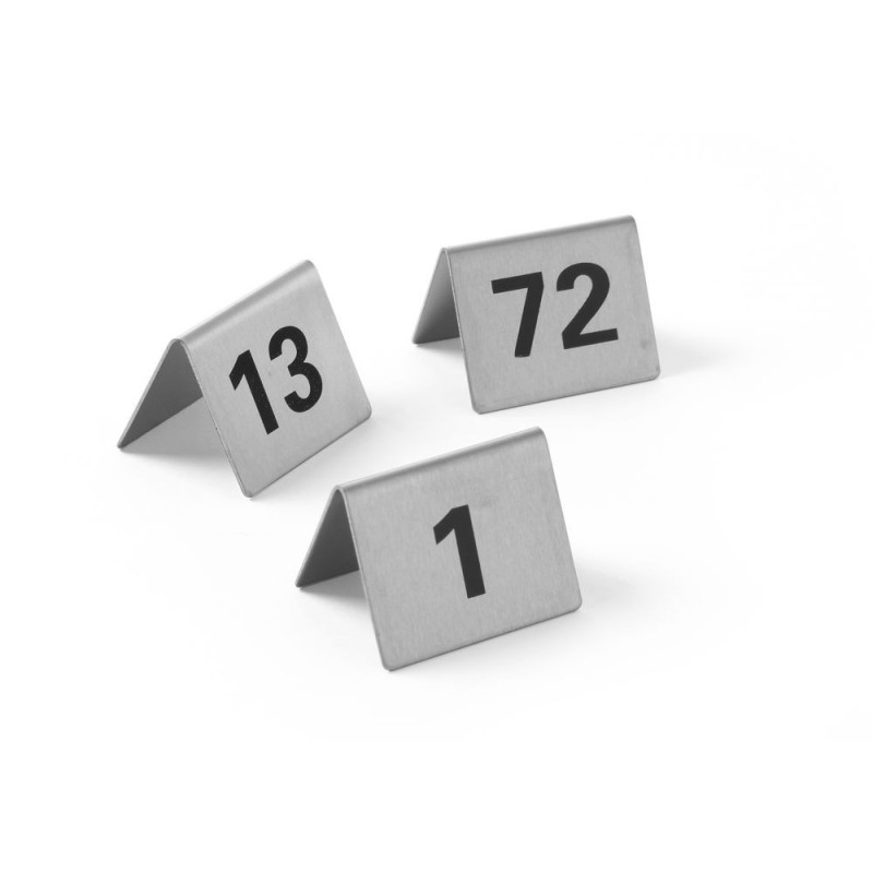 Chevalets de table numerotes - Numeros 1-12 - 50x35xH40 mm (HENDI)  au meilleur prix sur Restock CHR