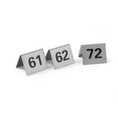 Chevalets de table numerotes - Numeros 61-72 - 50x35xH40 mm (HENDI)  au meilleur prix sur Restock CHR