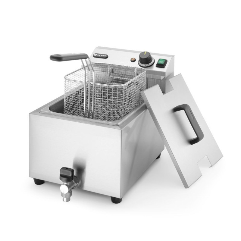 Friteuse Profi Line avec robinet de vidange - 8 L - Profi Line - 8 L - Gris clair - 230V/3500W - 305x515xH354 mm (HENDI)  au mei