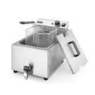 Friteuse Profi Line avec robinet de vidange - 8 L - Profi Line - 8 L - Gris clair - 230V/3500W - 305x515xH354 mm (HENDI)  au mei