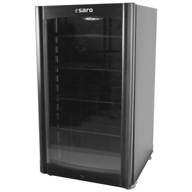 Vitrine réfrigérée noire 90L avec 4 étagères réglables et éclairage LED - Température 0/10°C - Saro  au meilleur prix sur Restoc