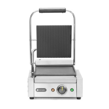 Grill de contact - modele simple - dessus rainure et dessous lisse - 230V/1800W - 310x375xH216 mm (HENDI)  au meilleur prix sur 