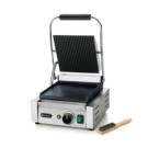 Grill de contact - modele simple - dessus rainure et dessous lisse - 230V/1800W - 310x375xH216 mm (HENDI)  au meilleur prix sur 