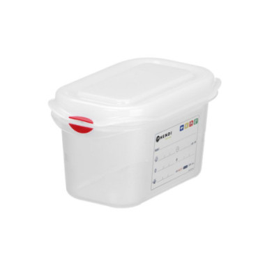 Bac GN 1/9 - polypropylene - GN 1/9 - 1 L - Transparent - 176x108xH100 mm - Rectangulaire (HENDI)  au meilleur prix sur Restock 