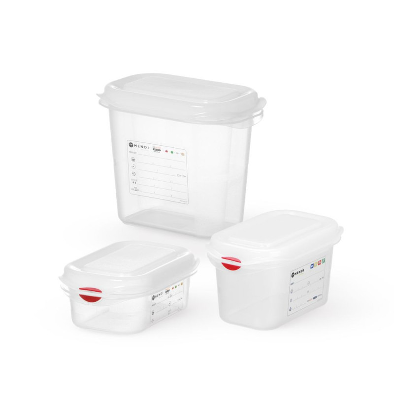 Bac GN 1/9 - polypropylene - GN 1/9 - 1 L - Transparent - 176x108xH100 mm - Rectangulaire (HENDI)  au meilleur prix sur Restock 