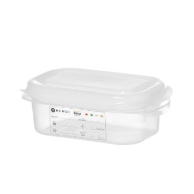 Bac GN 1/9 - polypropylene - GN 1/9 - 1 L - Transparent - 176x108xH100 mm - Rectangulaire (HENDI)  au meilleur prix sur Restock 