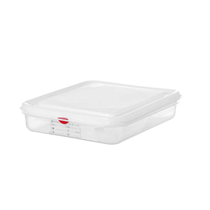 Bac GN 1/2 - polypropylene - GN 1/2 - 4 L - Transparent - 325x265xH65 mm - Rectangulaire (HENDI)  au meilleur prix sur Restock C