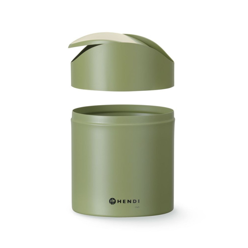 Poubelle de table avec couvercle pivotant - 1 - 2 L - Vert - O120xH165 mm (HENDI)  au meilleur prix sur Restock CHR