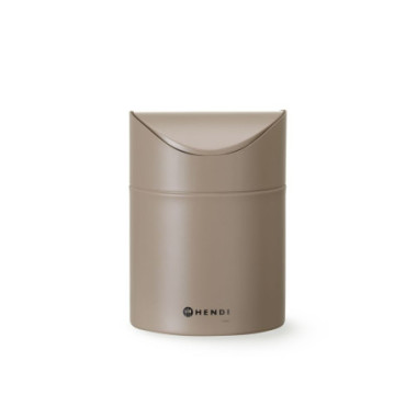 Poubelle de table avec couvercle pivotant - 1 - 2 L - Beige - O120xH165 mm (HENDI)  au meilleur prix sur Restock CHR