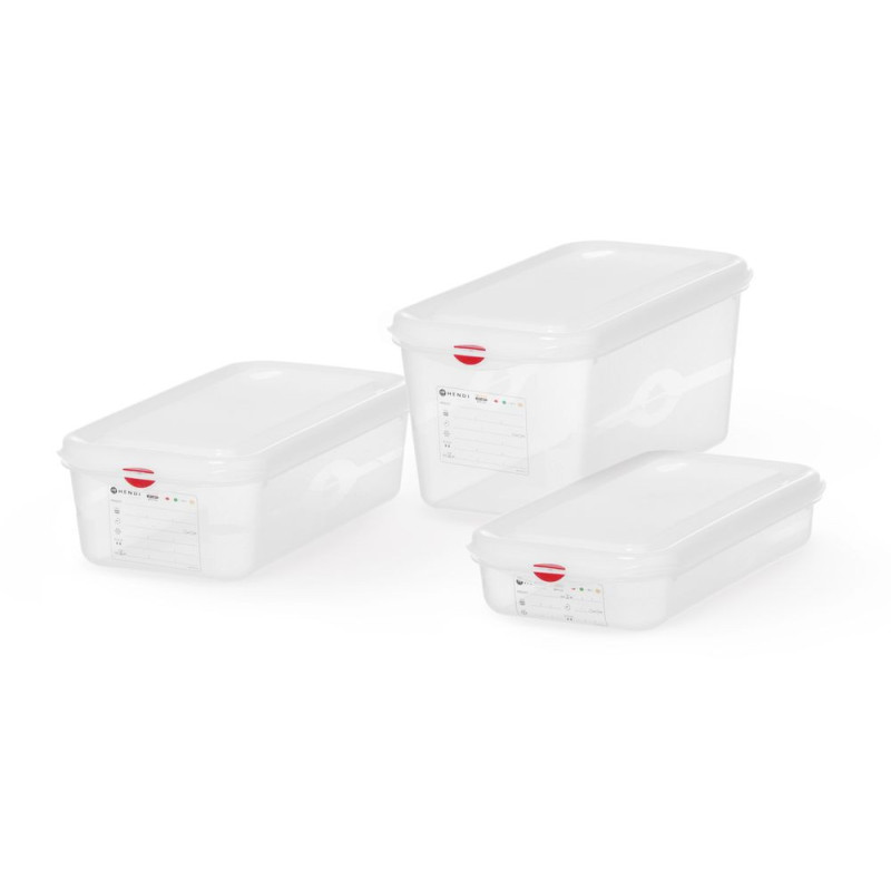 Bac GN 1/3 - polypropylene - GN 1/3 - 6 L - Transparent - 325x176xH150 mm - Rectangulaire (HENDI)  au meilleur prix sur Restock 