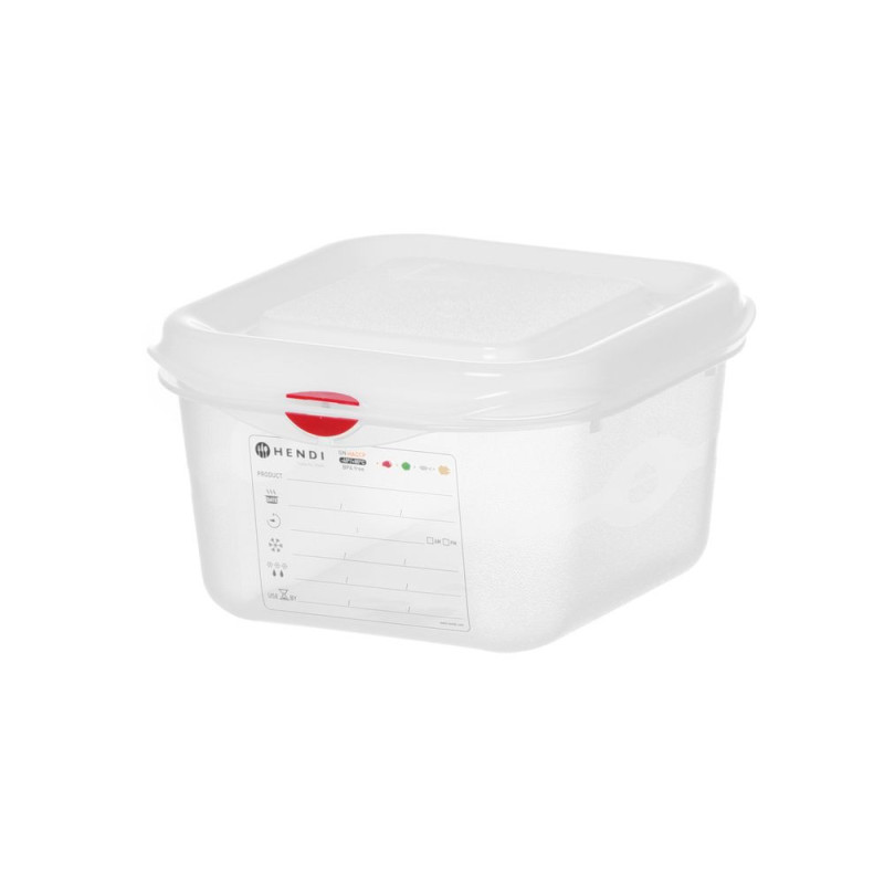 Bac GN 1/6 - polypropylene - GN 1/6 - 1 - 7 L - Transparent - 176x162xH100 mm - Rectangulaire (HENDI)  au meilleur prix sur Rest
