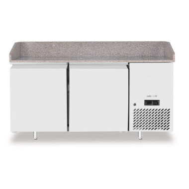 Saladette pizza avec plan de travail en granit - 2 portes - 250 L - Granit - 230V/250W - 1510x800xH875 mm (Arktic)  au meilleur 