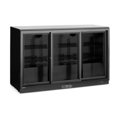 Arriere de bar avec trois portes coulissantes - 308 L - Noir - 220-240V/160W - 1350x520xH865 mm (Arktic)  au meilleur prix sur R
