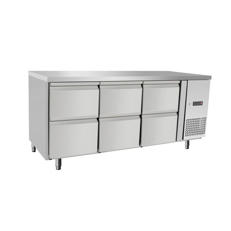 Refrigerateur comptoir avec 6 tiroirs - 420 L - 230V/400W - 1795x700xH879 mm (Arktic)  au meilleur prix sur Restock CHR