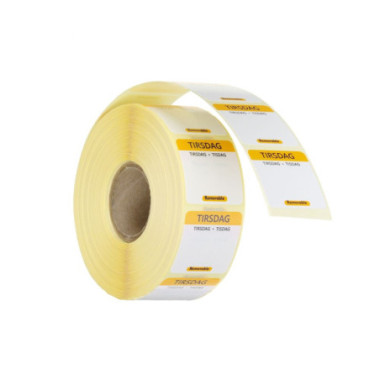 Etiquettes de securite alimentaire journalieres - multi-usages - faciles a retirer - Mardi - Jaune - 1000 u. - 25x25 mm (HENDI) 