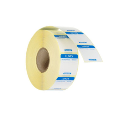 Etiquettes de securite alimentaire journalieres - multi-usages - faciles a retirer - Bleu - 1000 u. - 25x25xHmm (HENDI)  au meil