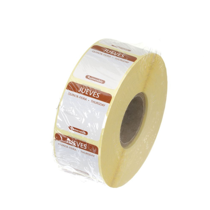 Etiquettes de securite alimentaire journalieres - multi-usages - faciles a retirer - Brun - 1000 u. - 25x25xHmm (HENDI)  au meil