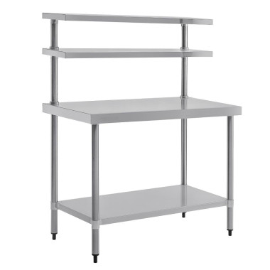 Table inox avec 2 étagères supérieures 1200mm - Vogue