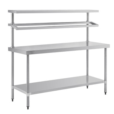 Grande table de préparation inox avec support bacs GN - Vogue