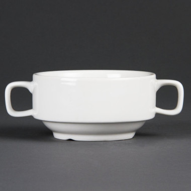 Bol À Soupe Avec Anses Blancs 115mm (Lot de 6) - Olympia