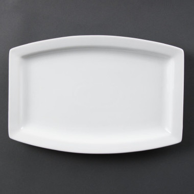 Assiette rectangulaire Whiteware 320mm (Lot de 6) - Olympia