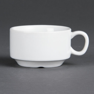 Tasses à espresso empilables Whiteware 85ml (lot de 12) - Olympia