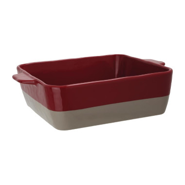 Plat à rôtir rouge et taupe 4,2L - Olympia
