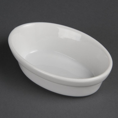 Plats À Gratin Ovales Blancs 145 x 104mm (Lot de 6) - Olympia