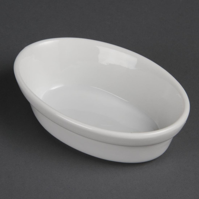 Plats À Gratin Ovales Blancs 145 x 104mm (Lot de 6) - Olympia