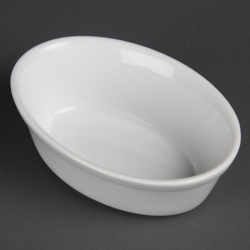 Plats À Gratin Ovales Blancs 161 x 116mm (Lot de 6) - Olympia