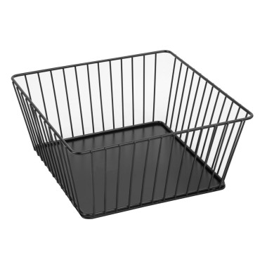 Panier de présentation carré métallique noir 230x230x100mm - Olympia