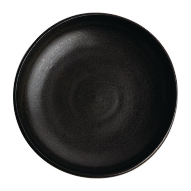 Assiettes creuses calottes noir mat Canvas 23 cm - Olympia
