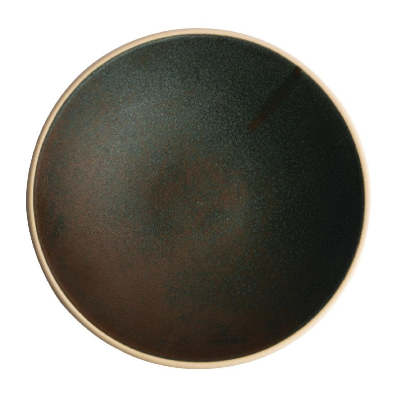 Assiettes creuses vert bronze Canvas 20 cm (Lot de 6) - Olympia