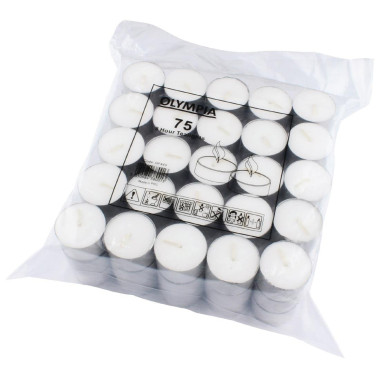 Bougies chauffe-plat 8 heures (Lot de 75) - Olympia