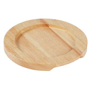 Support en bois clair pour plat rond en fonte avec oreilles GJ554 - Olympia