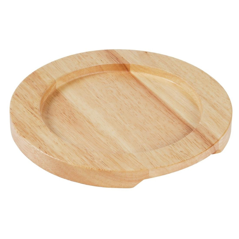 Support en bois clair pour plat rond en fonte avec oreilles GJ554 - Olympia
