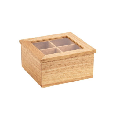 Mini boîte à thé en hévéa - Olympia