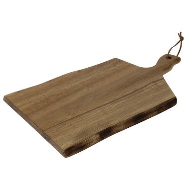 Petite planche en acacia bords ondulés 305x215x15mm manche 75mm - Olympia