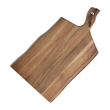 Grande planche en acacia bords ondulés 355x250x15mm manche 85mm - Olympia