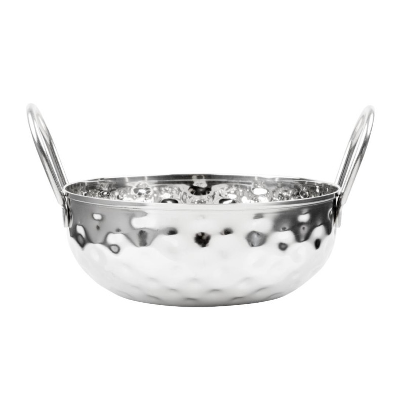 Plat Kadai martelé en inox double poignée Table Presentation 150 mm - Olympia