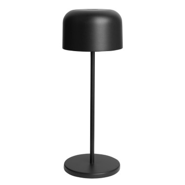Lampe de table avec abat-jour rond Lucca noire 300mm - Olympia