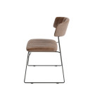 Chaise empilable en cuir synthétique Mundo - Cognac - Lot de 4 - Veba