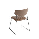 Chaise empilable en cuir synthétique Mundo - Cognac - Lot de 4 - Veba