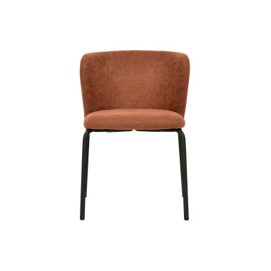 Chaise empilable en tissu Break - Marron-rouge - Lot de 2 - Veba