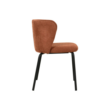 Chaise empilable en tissu Break - Marron-rouge - Lot de 2 - Veba