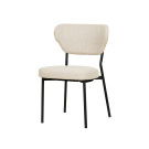 Chaise empilable en tissu Duko - Beige - Lot de 2 - Veba