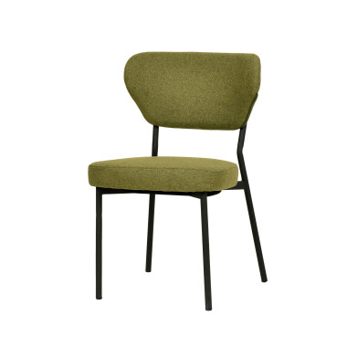 Chaise empilable en tissu Duko - Vert - Lot de 2 - Veba