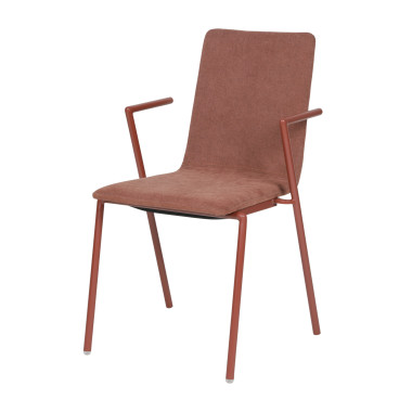 Fauteuil de conférence empilable Fortis - Marron-rouge - Lot de 2 - Veba